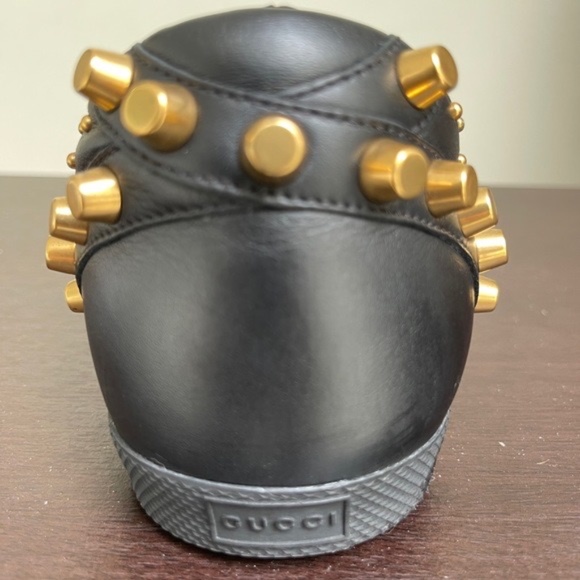 Gucci sneaker studded black and gold mens size 12 g worn twice - Picture 3 of 13